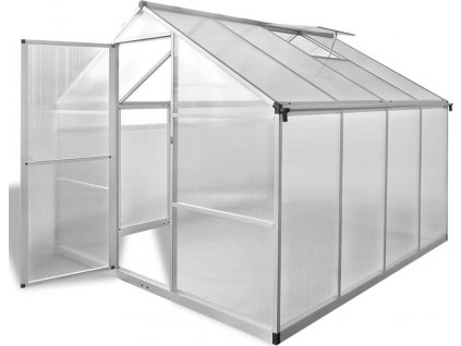 Zpevněný hliníkový skleník s podkladovým rámem 6,05 m² [41318]