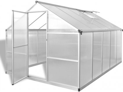 Zpevněný hliníkový skleník s podkladovým rámem 7,55 m² [41319]