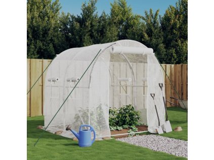 Skleník s ocelovým rámem 4 m² 2 x 2 x 2 m [364075] (Barva Bílá)