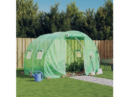 Skleník s ocelovým rámem 6 m² 3 x 2 x 2 m [364077] (Barva Zelená)