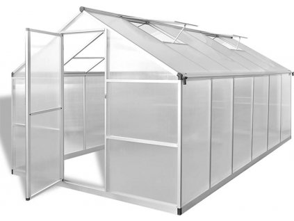 Zpevněný hliníkový skleník s podkladovým rámem 9,025 m² [41320]