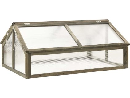 Skleník 114 x 80 x 50 cm jedlové dřevo [316416] (Barva Šedá)