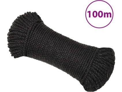 Pracovní lano 3 mm 100 m polypropylen [152998] (Barva Černá)
