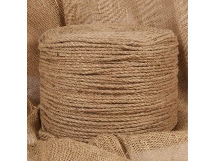 Jutové lano 50 m dlouhé 6 mm silné [153739] (Barva Přírodní)