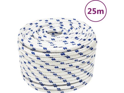Lodní lano celo 14 mm 25 m polypropylen [152303] (Barva Bílo-modrá)