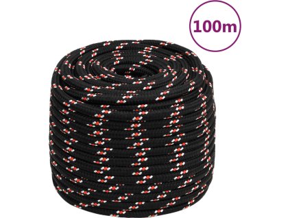 Lodní lano celo 16 mm 100 m polypropylen [152362] (Barva Černo-červený)