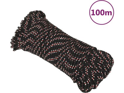 Lodní lano celo 4 mm 100 m polypropylen [152329] (Barva Černo-červený)