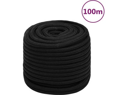 Pracovní lano 18 mm 100 m polyester [152839] (Barva Černá)