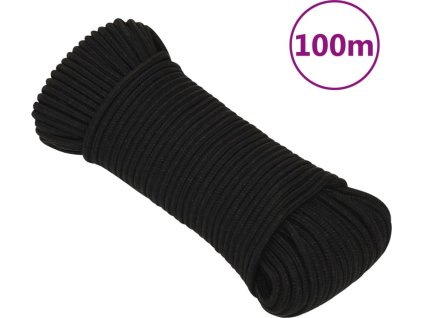 Splétané lodní lano 5 mm x 100 m polyester [152809] (Barva Černá)