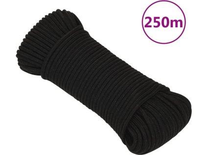 Splétané lodní lano 4 mm x 250 m polyester [152805] (Barva Černá)