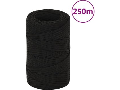 Splétané lodní lano 2 mm x 250 m polyester [152795] (Barva Černá)