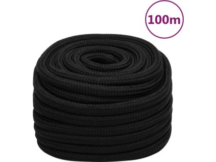 Splétané lodní lano 20 mm x 100 m polyester [152842] (Barva Černá)
