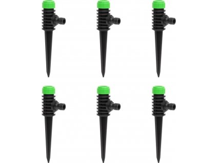 Rotační postřikovače 6 ks zelené a černé 3 x 6 x 19,5 cm ABS&PP [154449]