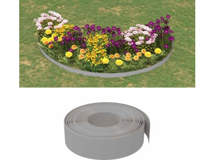 Travní lemy 4 ks 10 m 15 cm polyethylen [3155442] (Barva Šedá)