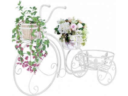 Stojan na květiny ve tvaru jízdního kola vintage styl kovový [245931]