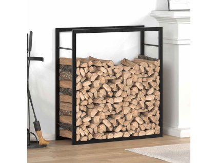 Stojan na palivové dřevo matný 80x28x86 cm ocel [350307] (Barva Černá)