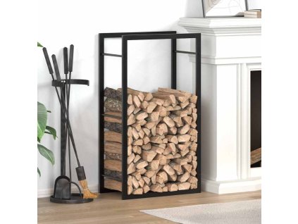 Stojan na palivové dřevo matný 50x28x94 cm ocel [350305] (Barva Černá)