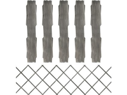 Trelážové ploty 5 ks masivní jedlové dřevo 180 x 60 cm [316424] (Barva Šedá)