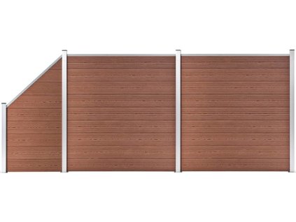 Set plotového dílce WPC 446 x (105–186) cm [3053216] (Barva Hnědá)