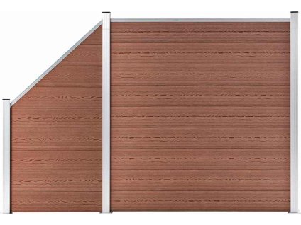 Plotová sada z WPC 1 čtvercový + 1 šikmý díl 273 x 186 cm [3054430] (Barva Hnědá)