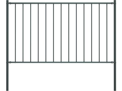 Plotový panel se sloupky, práškově lakovaná ocel, 1,7 x 1,25 m, [145214] (Barva Antracitová)