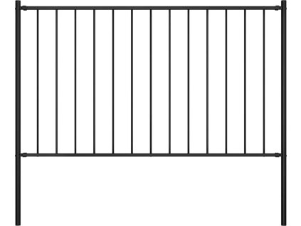 Plotový panel se sloupky, práškově lakovaná ocel 1,7 x 0,75 m, [145209] (Barva Černá)