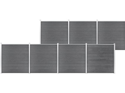 Zahradní plot WPC 1 218 x 186 cm [3053230] (Barva Šedá)