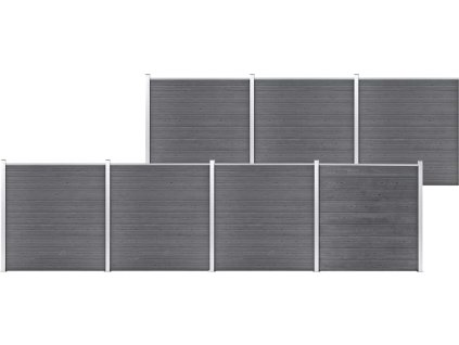 Zahradní plot WPC 1 218 x 186 cm [3053230] (Barva Šedá)