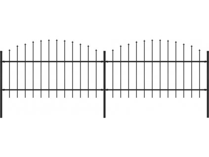 Zahradní plot s hroty ocel (1–1,25) x 3,4 m černý [277722]