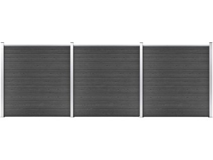 Zahradní plot WPC 526 x 186 cm [3070430] (Barva Černá)