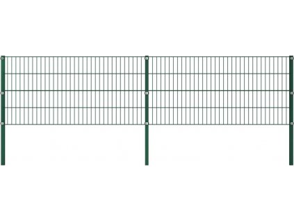 Plotový dílec se sloupky železo 3,4 x 0,8 m zelený [278605]