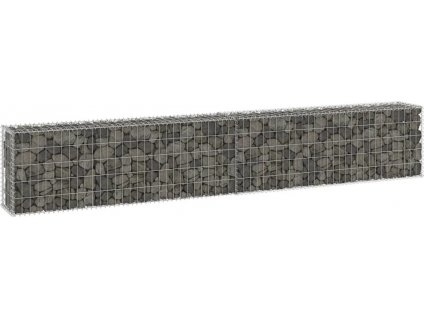 Gabionová zeď s víky pozinkovaná ocel 300 x 30 x 50 cm [147820]