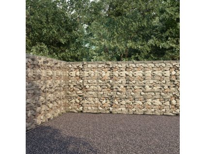 Gabionová zeď s víky z pozinkované oceli 900 x 50 x 200 cm [144916]