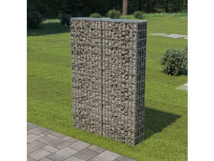 Gabionová zeď s víky z pozinkované oceli 100 x 20 x 150 cm [143579]