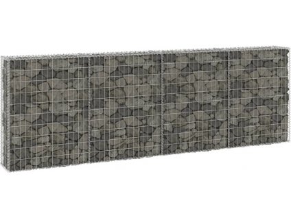 Gabionová zeď s víky pozinkovaná ocel 300 x 30 x 100 cm [147821]