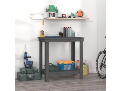 Dílenský stůl 80x50x80 cm masivní borovice [822498] (Barva Šedá)