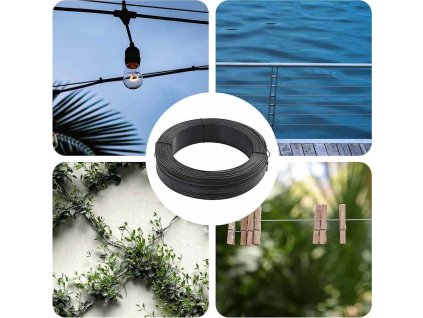 Plotový vyvazovací drát 250 m 1,4/2 mm ocelový černo [144477] (Barva Antracitová)