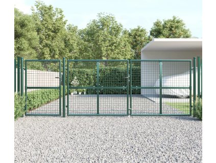 Pletivá zahradní branka 400 x 125 cm pozinkovaná ocel [154537] (Barva Zelená)