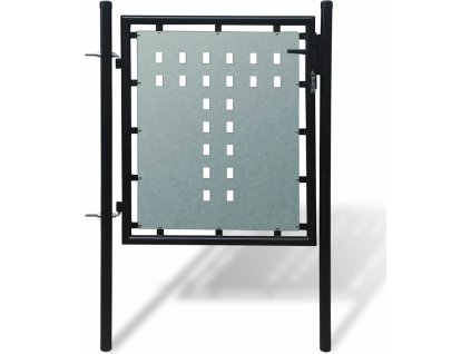 Černá jednokřídlá plotová branka 100 x 100 cm [141685] (Barva Černá)