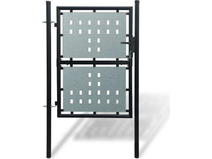 Černá jednokřídlá plotová branka 100 x 150 cm [141687] (Barva Černá)