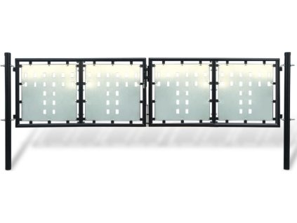 Černá jednokřídlá plotová branka 300 x 100 cm [141691] (Barva Černá)