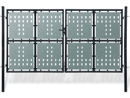 Černá jednokřídlá plotová branka 300 x 150 cm [141693] (Barva Černá)