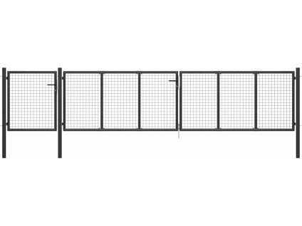 Zahradní brána ocelová 500 x 75 cm [144334] (Barva Antracitová)