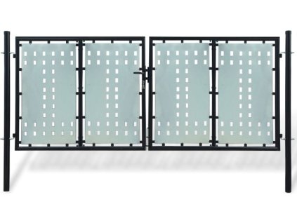 Černá jednokřídlá plotová branka 300 x 125 cm [141692] (Barva Černá)