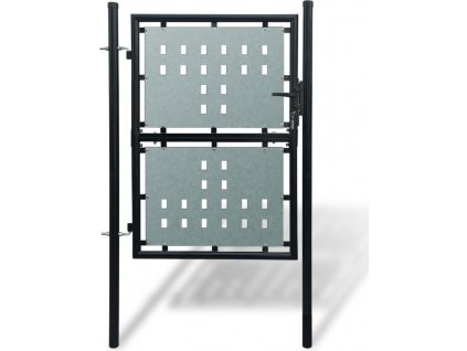 Černá jednokřídlá plotová branka 100 x 175 cm [141686]