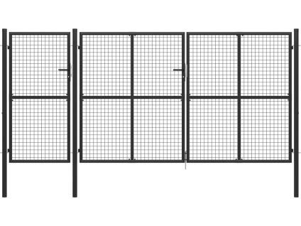 Zahradní brána ocelová 400 x 150 cm [144331] (Barva Antracitová)