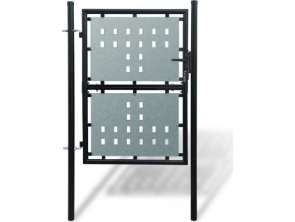 Černá jednokřídlá plotová brána 100 x 225 cm [141688]