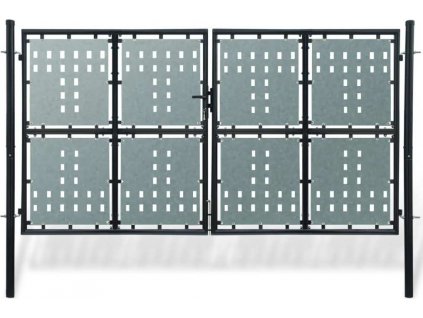 Černá jednokřídlá plotová brána 300 x 250 cm [141695]