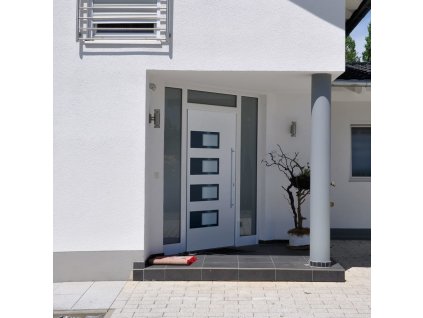 Vchodové dveře bílé 100 x 210 cm hliník a PVC [3157063]