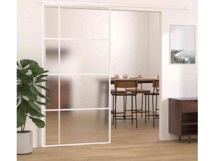 Posuvné dveře mléčné ESG sklo a hliník 102,5 x 205 cm [151687] (Barva Černá)